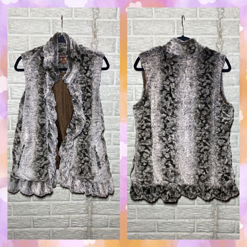 Furry Brown Vest Women's Size Small